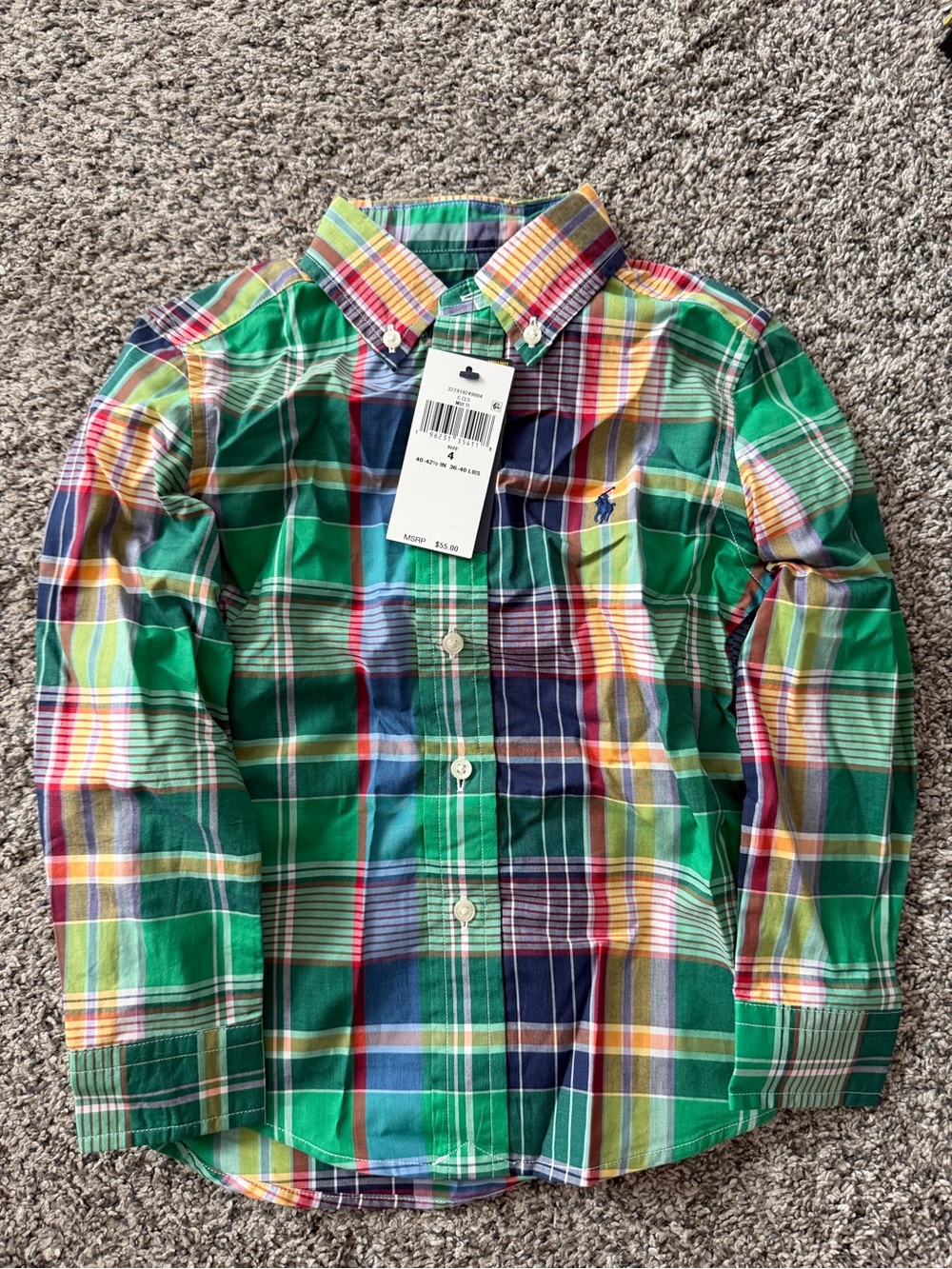 Polo by Ralph Lauren Green Multi-Color Plaid Button-Down Shirt